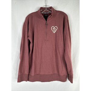 Stance Butterblend Half Zip Sweater Mens Size M Red Long Sleeve Pullover